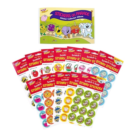 Trend Stickers on Parade Retro Scratch n Sniff Stinky Stickers + Album, 13PK T90944
